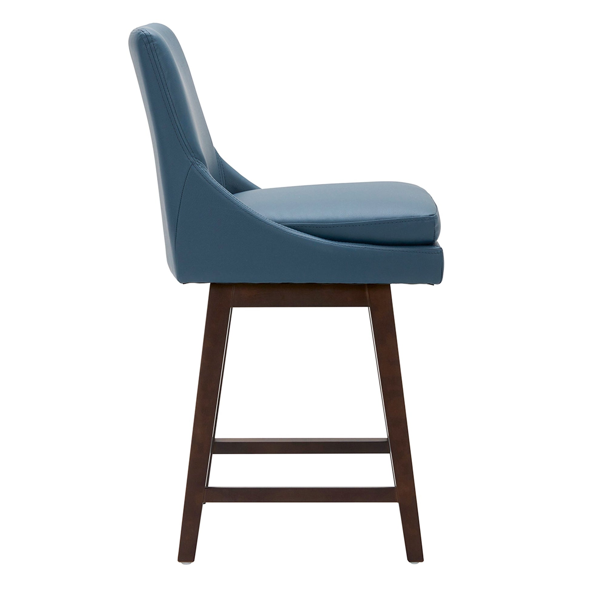CHITA LIVING-Lissa Swivel Counter Stool 26.8'' ( Set of 2)-Counter Stools-Faux Leather-Blue-