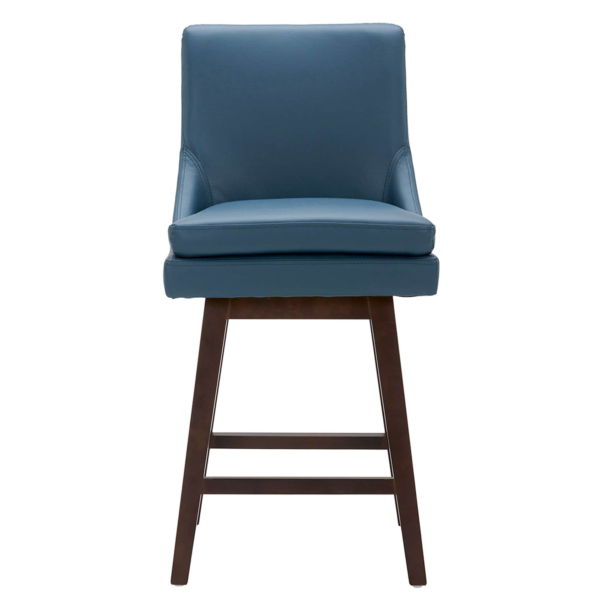 CHITA LIVING-Lissa Swivel Counter Stool 26.8'' ( Set of 2)-Counter Stools-Faux Leather-Blue-