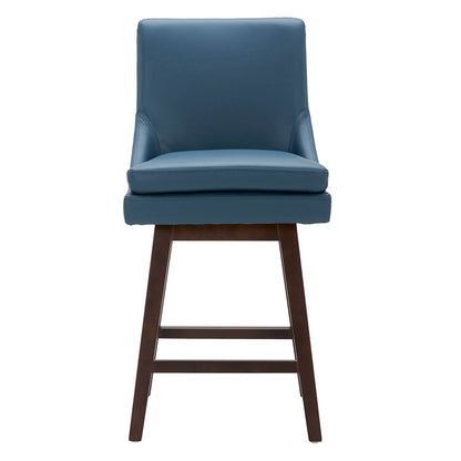 CHITA LIVING-Lissa Swivel Counter Stool 26.8'' ( Set of 2)-Counter Stools-Faux Leather-Blue-