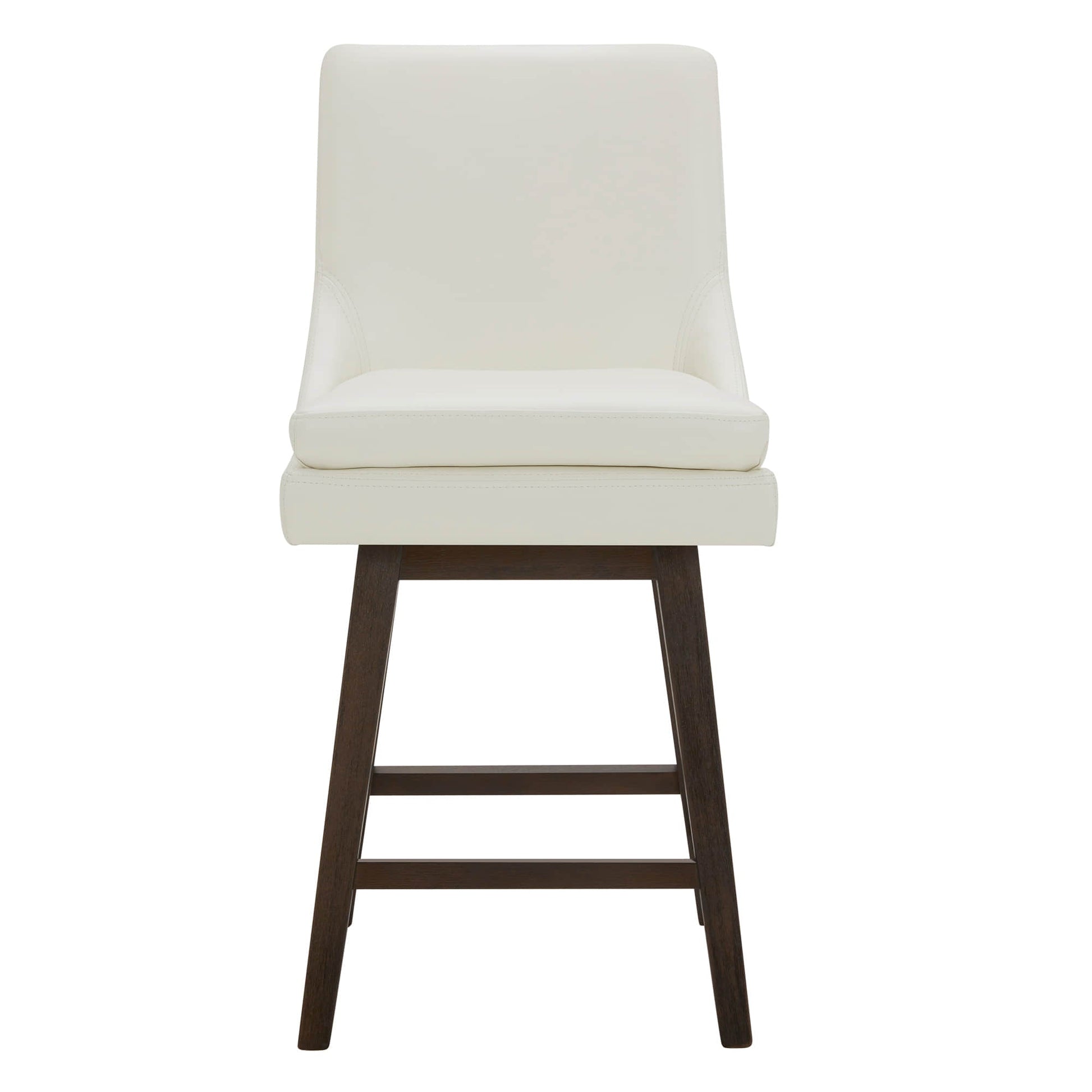 CHITA LIVING-Lissa Swivel Counter Stool 26.8'' ( Set of 2)-Counter Stools-Faux Leather-White-