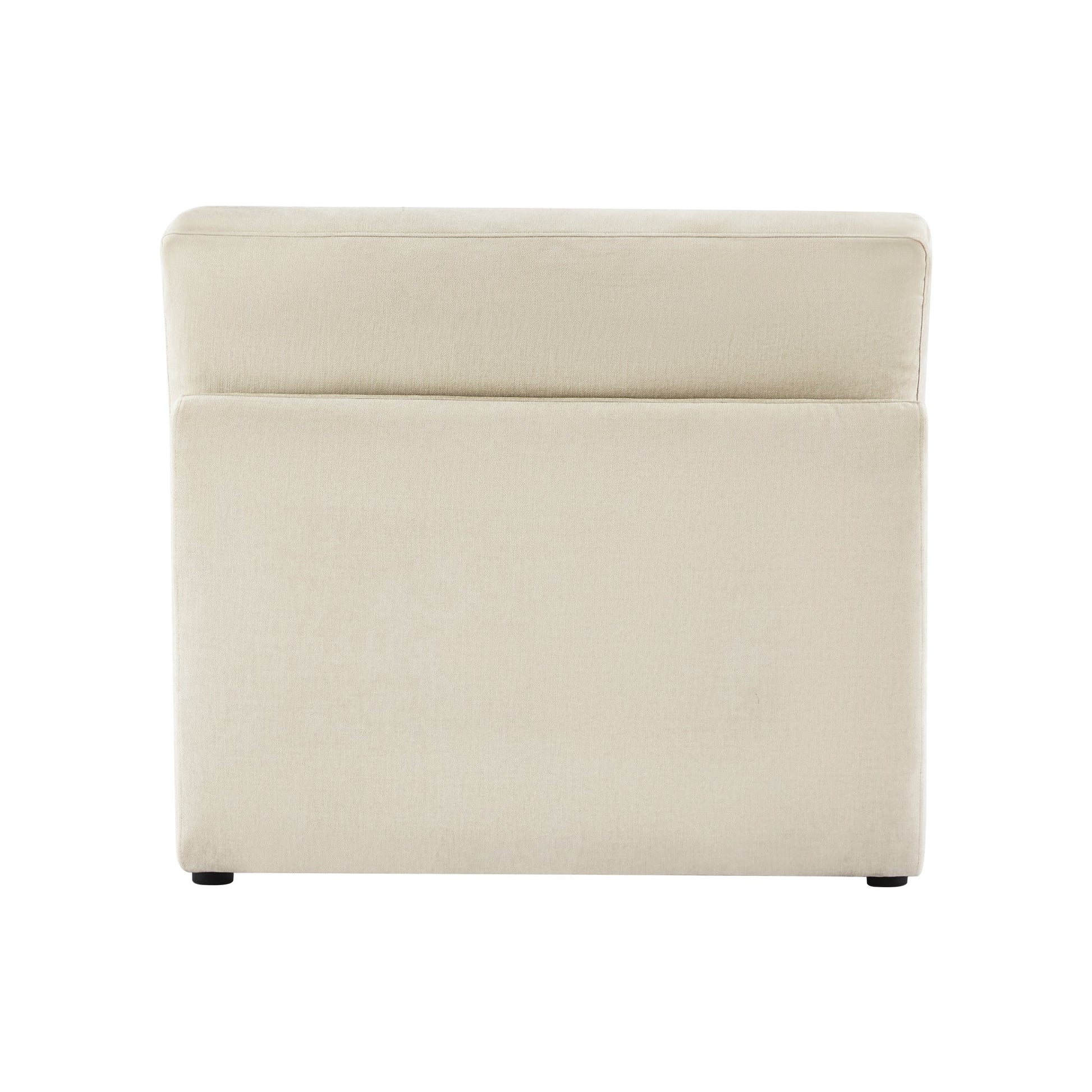 Kenna Armless Chair back in beige fabric, modern design, comfortable seating