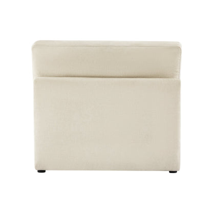 Kenna Armless Chair back in beige fabric, modern design, comfortable seating