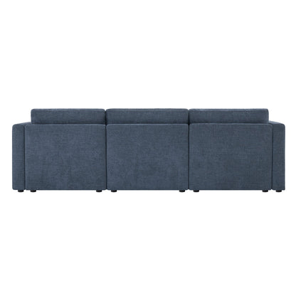 CHITA LIVING-Delaney 3-Piece Modular Sofa (112'')-Sofas-Fabric-Blue-