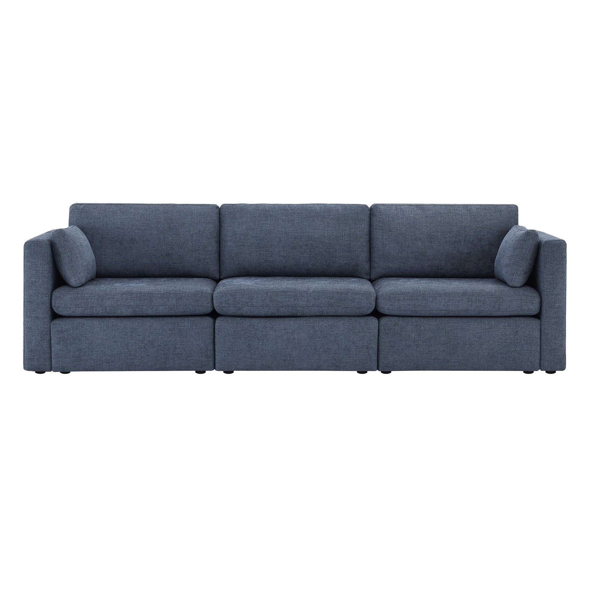 CHITA LIVING-Delaney 3-Piece Modular Sofa (112'')-Sofas-Fabric-Blue-