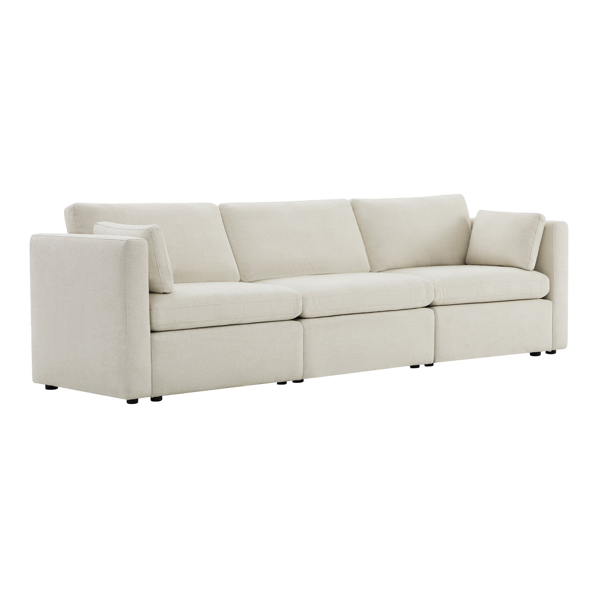 CHITA LIVING-Delaney 3-Piece Modular Sofa (112'')-Sofas-Fabric-Linen-
