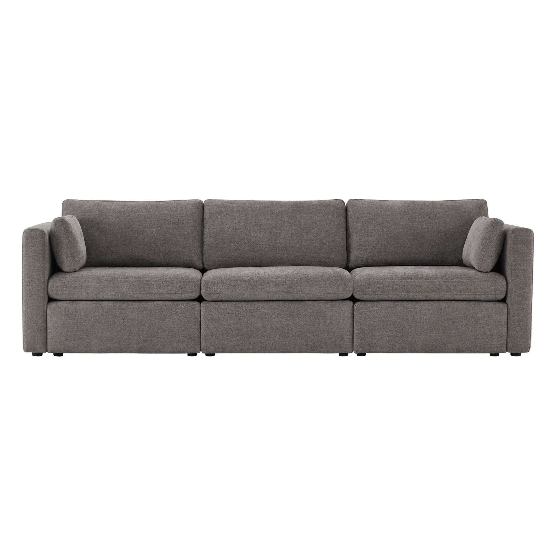 CHITA LIVING-Delaney 3-Piece Modular Sofa (112'')-Sofas-Fabric-Fossil Gray-