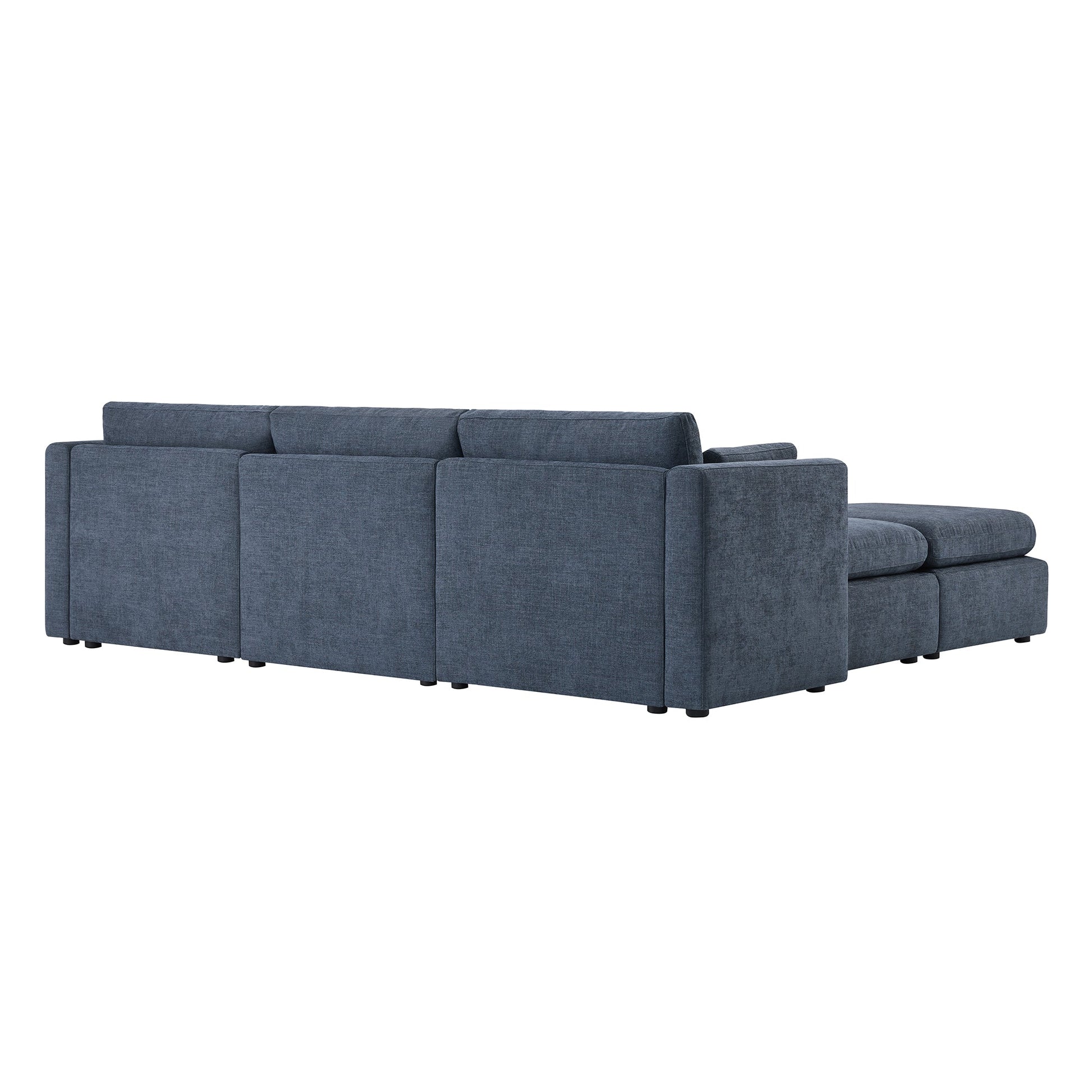 CHITA LIVING-Delaney 5-Piece Modular Sofa Chaise (112'')-Sofas-Fabric-Blue-