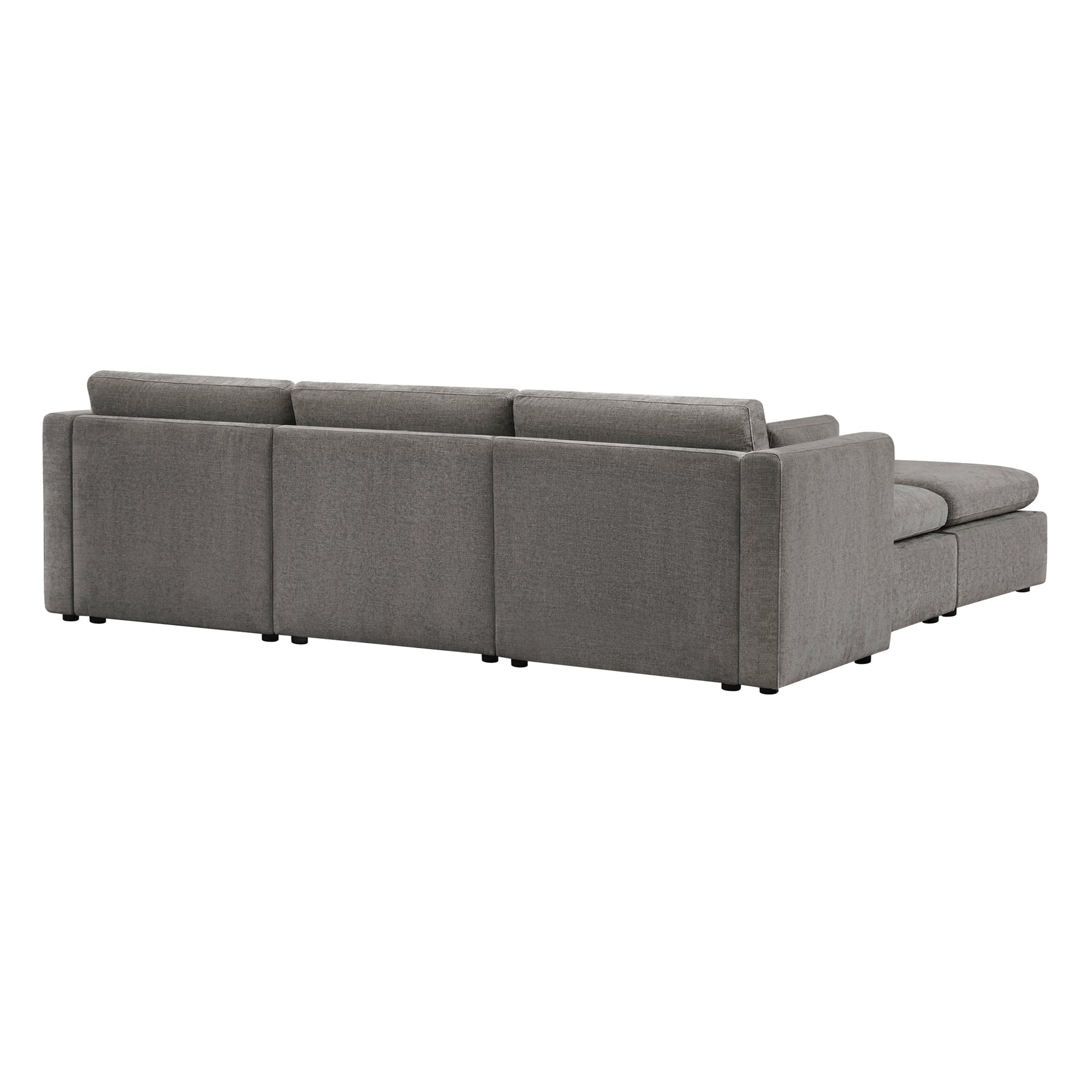CHITA LIVING-Delaney 5-Piece Modular Sofa Chaise (112'')-Sofas-Fabric-Fossil Gray-