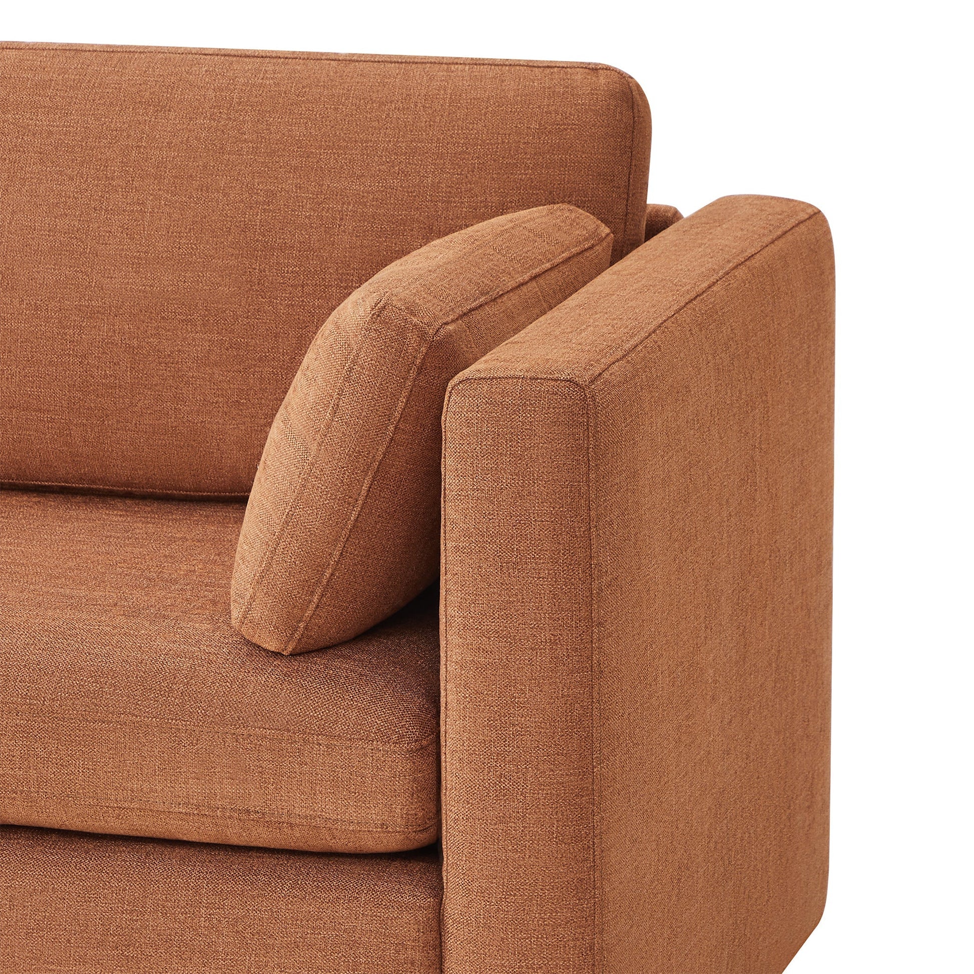 CHITA LIVING-Delaney 5-Piece Modular Sofa Chaise (112'')-Sofas-Fabric-Terracotta-