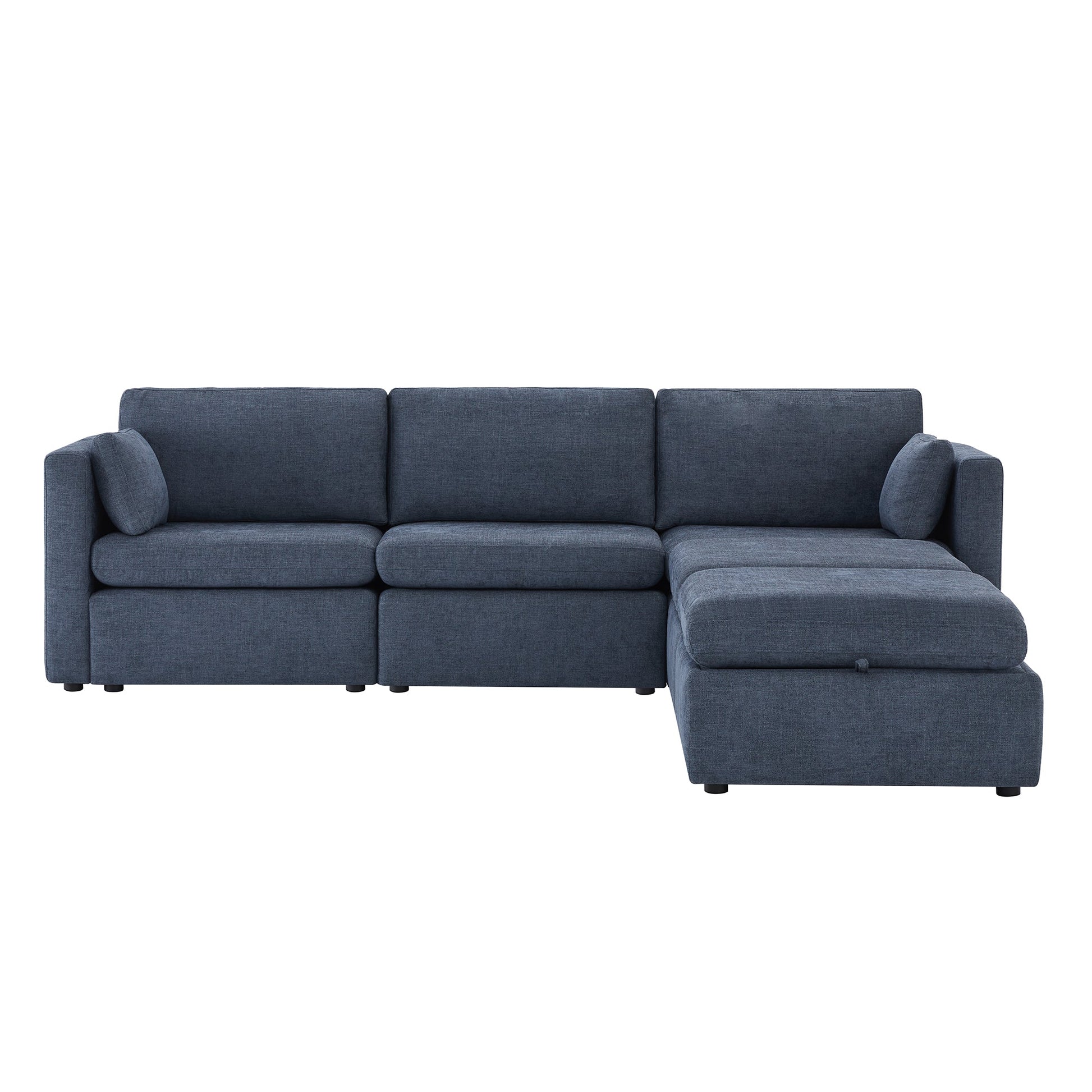 CHITA LIVING-Delaney 5-Piece Modular Sofa Chaise (112'')-Sofas-Fabric-Blue-