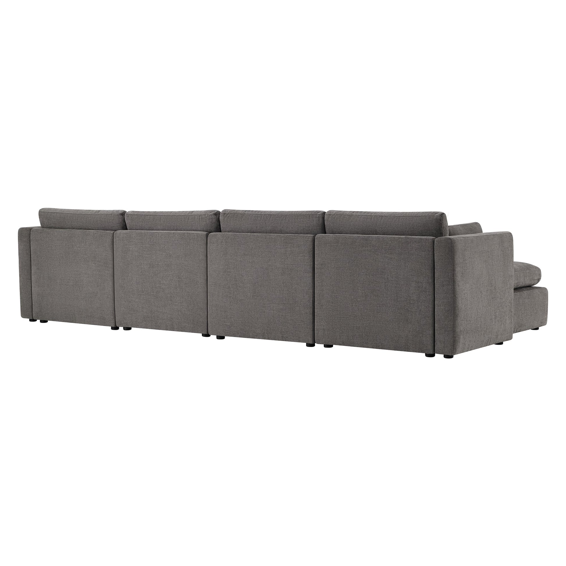 CHITA LIVING-Delaney 6-Piece Modular Sectional (146'')-Sofas-Fabric-Fossil Gray-