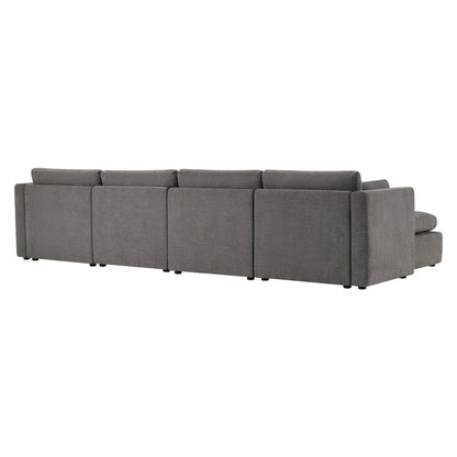 CHITA LIVING-Delaney 6-Piece Modular Sectional (146'')-Sofas-Fabric-Fossil Gray-