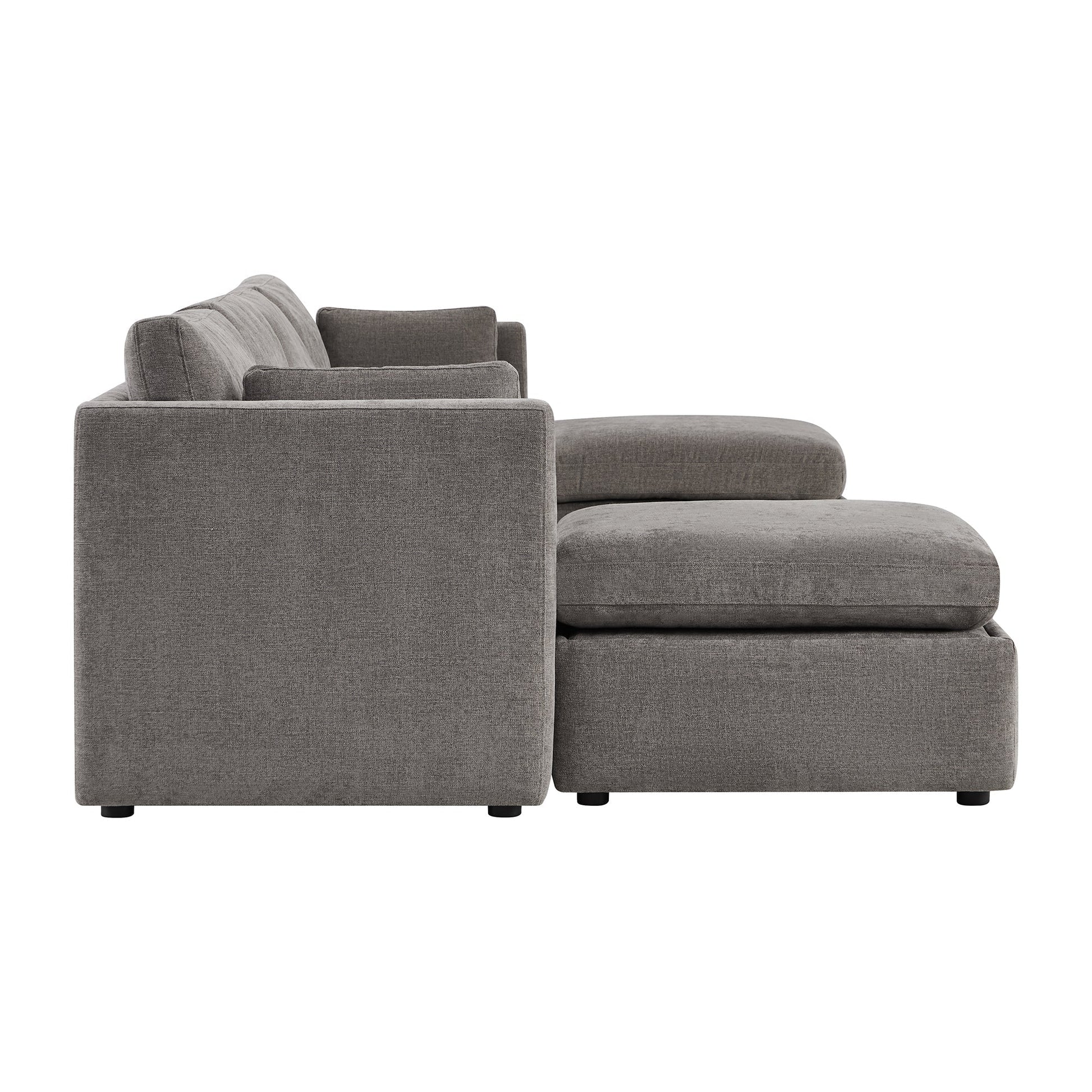 CHITA LIVING-Delaney 6-Piece Modular Sectional (146'')-Sofas-Fabric-Fossil Gray-