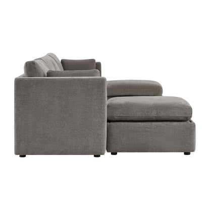 CHITA LIVING-Delaney 6-Piece Modular Sectional (146'')-Sofas-Fabric-Fossil Gray-