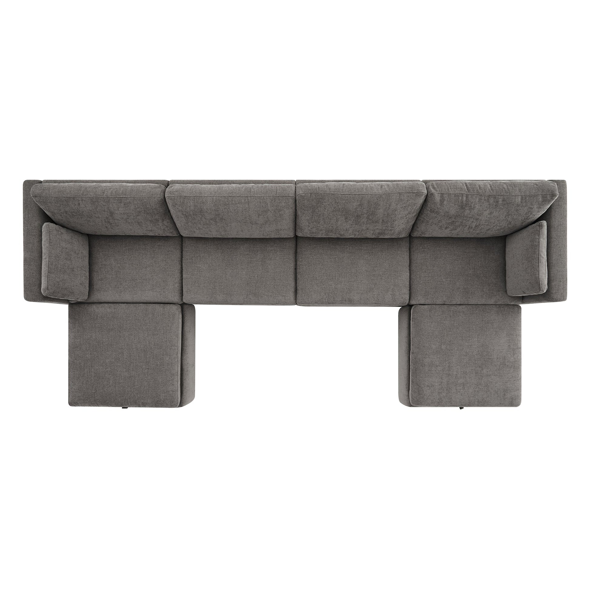 CHITA LIVING-Delaney 6-Piece Modular Sectional (146'')-Sofas-Fabric-Fossil Gray-