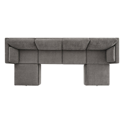CHITA LIVING-Delaney 6-Piece Modular Sectional (146'')-Sofas-Fabric-Fossil Gray-