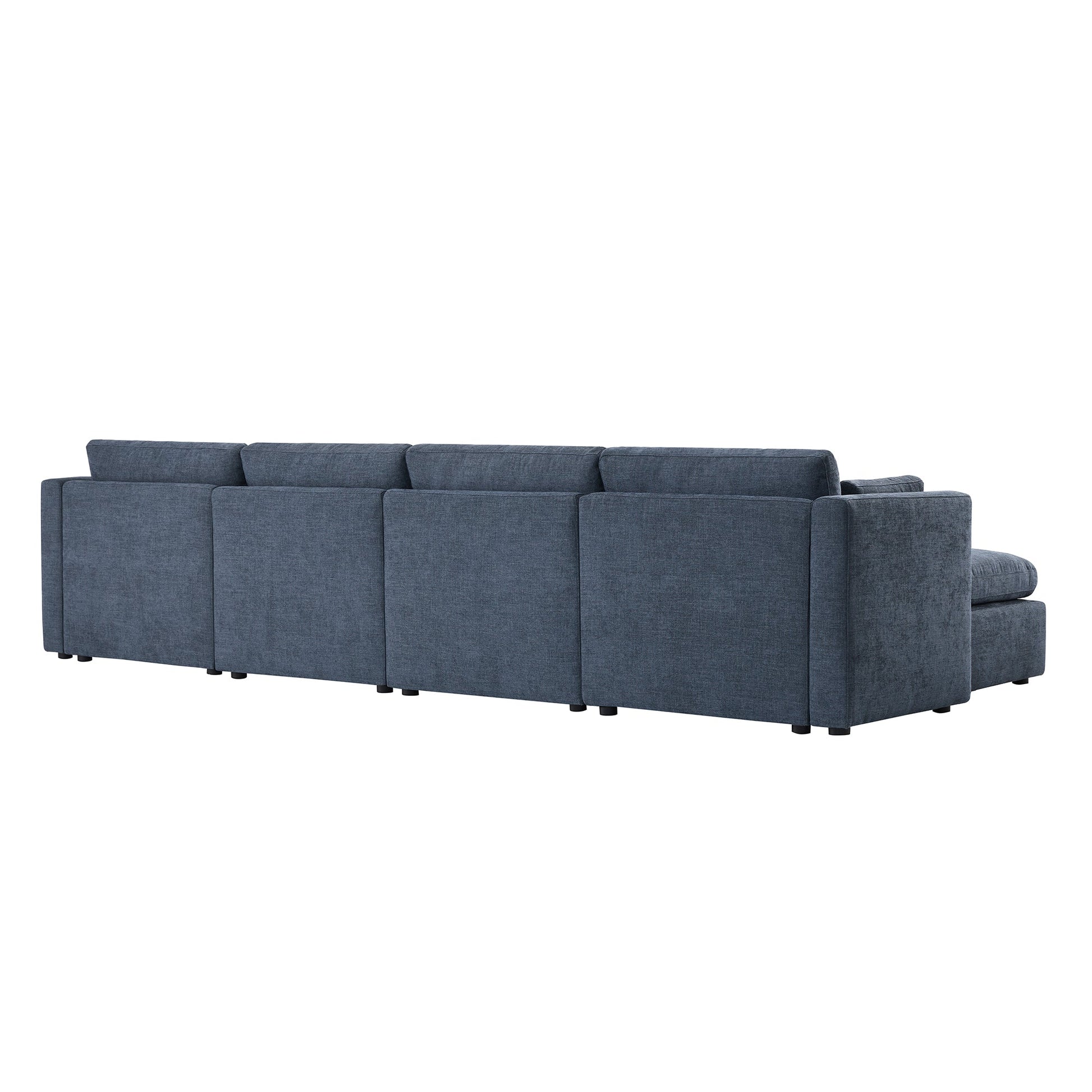 CHITA LIVING-Delaney 6-Piece Modular Sectional (146'')-Sofas-Fabric-Blue-