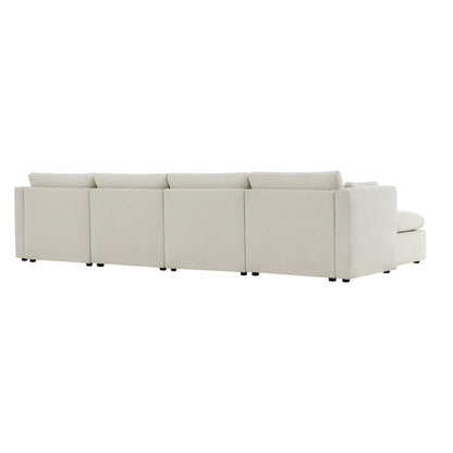 CHITA LIVING-Delaney 6-Piece Modular Sectional (146'')-Sofas-Fabric-Linen-