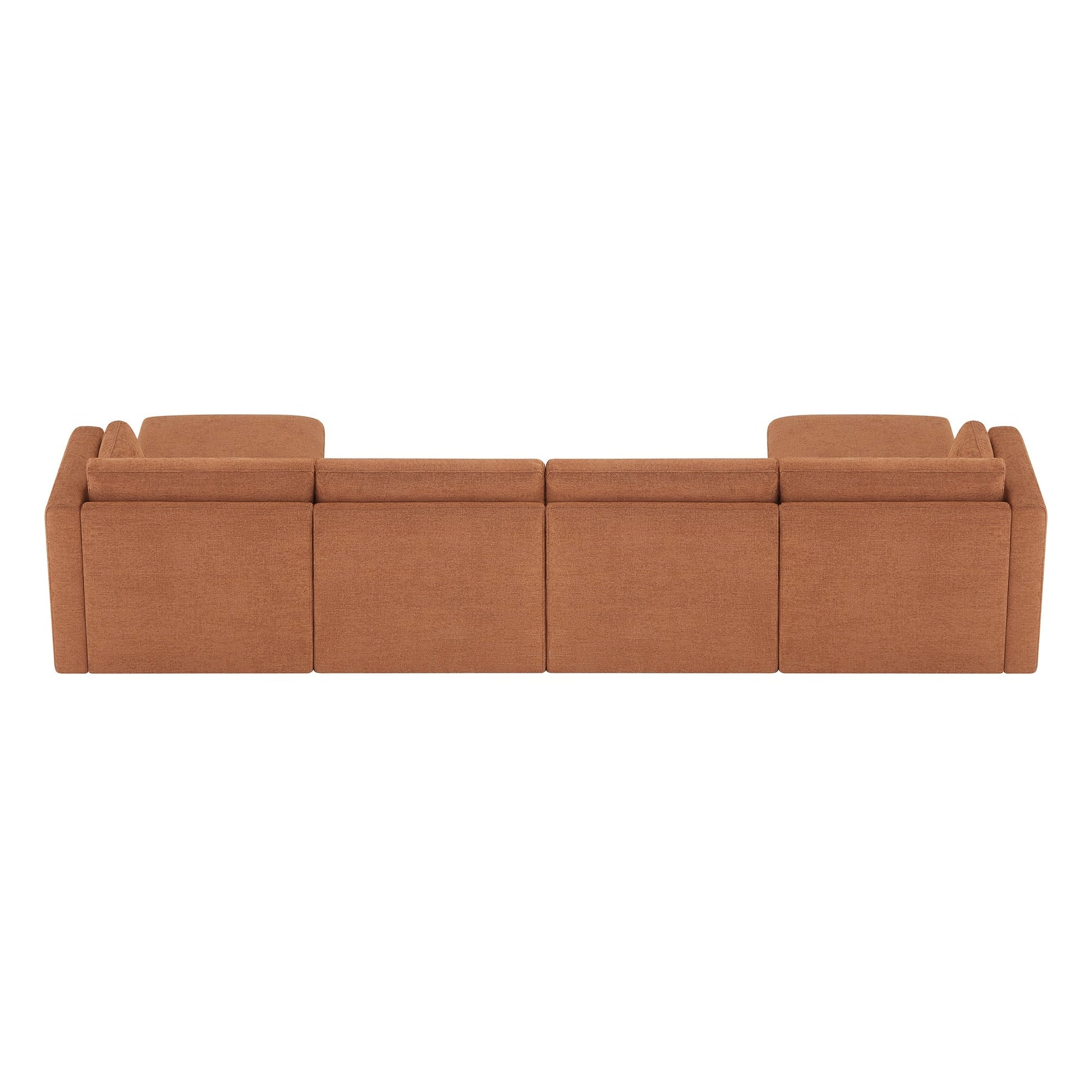 CHITA LIVING-Delaney 6-Piece Modular Sectional (146'')-Sofas-Fabric-Terracotta-