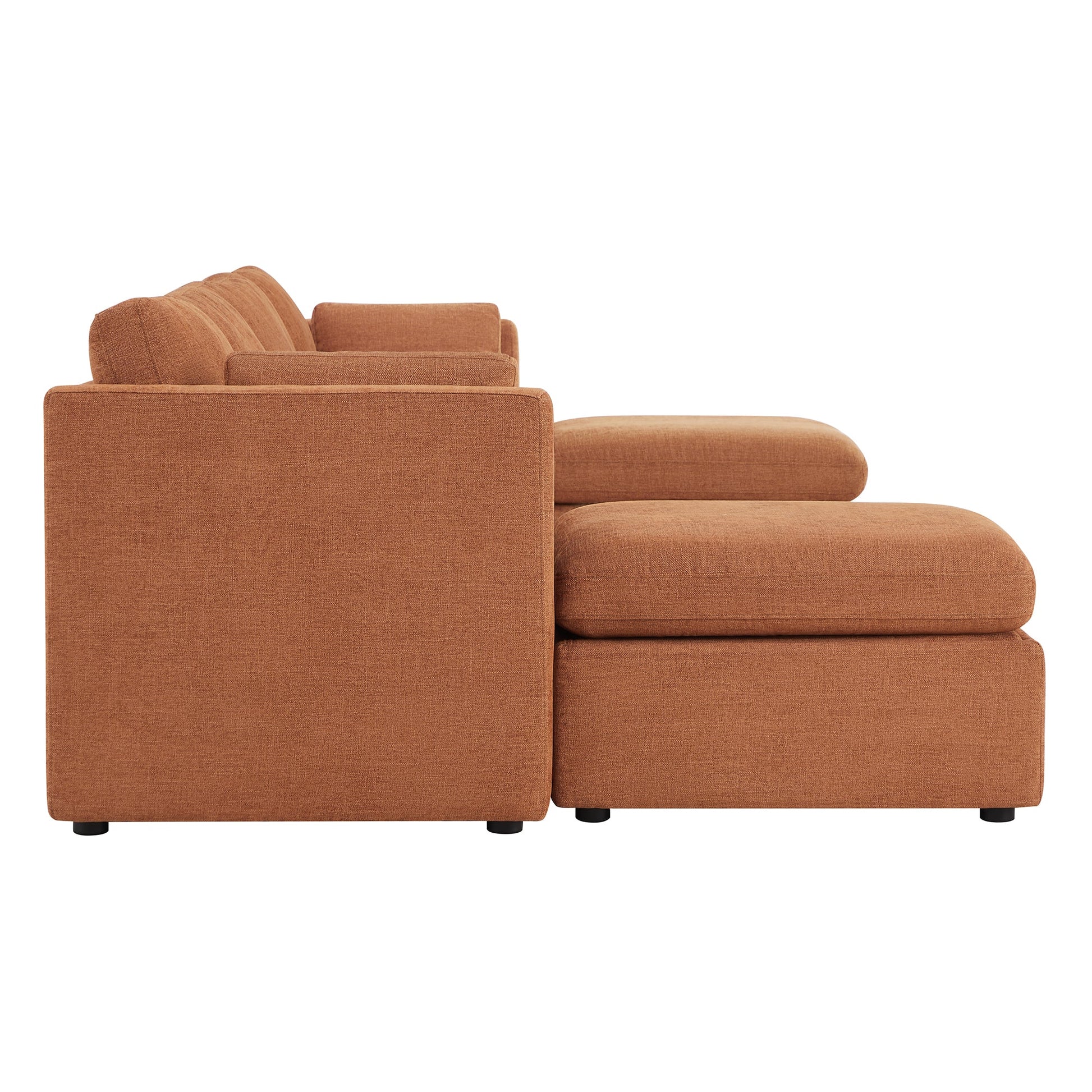 CHITA LIVING-Delaney 6-Piece Modular Sectional (146'')-Sofas-Fabric-Terracotta-