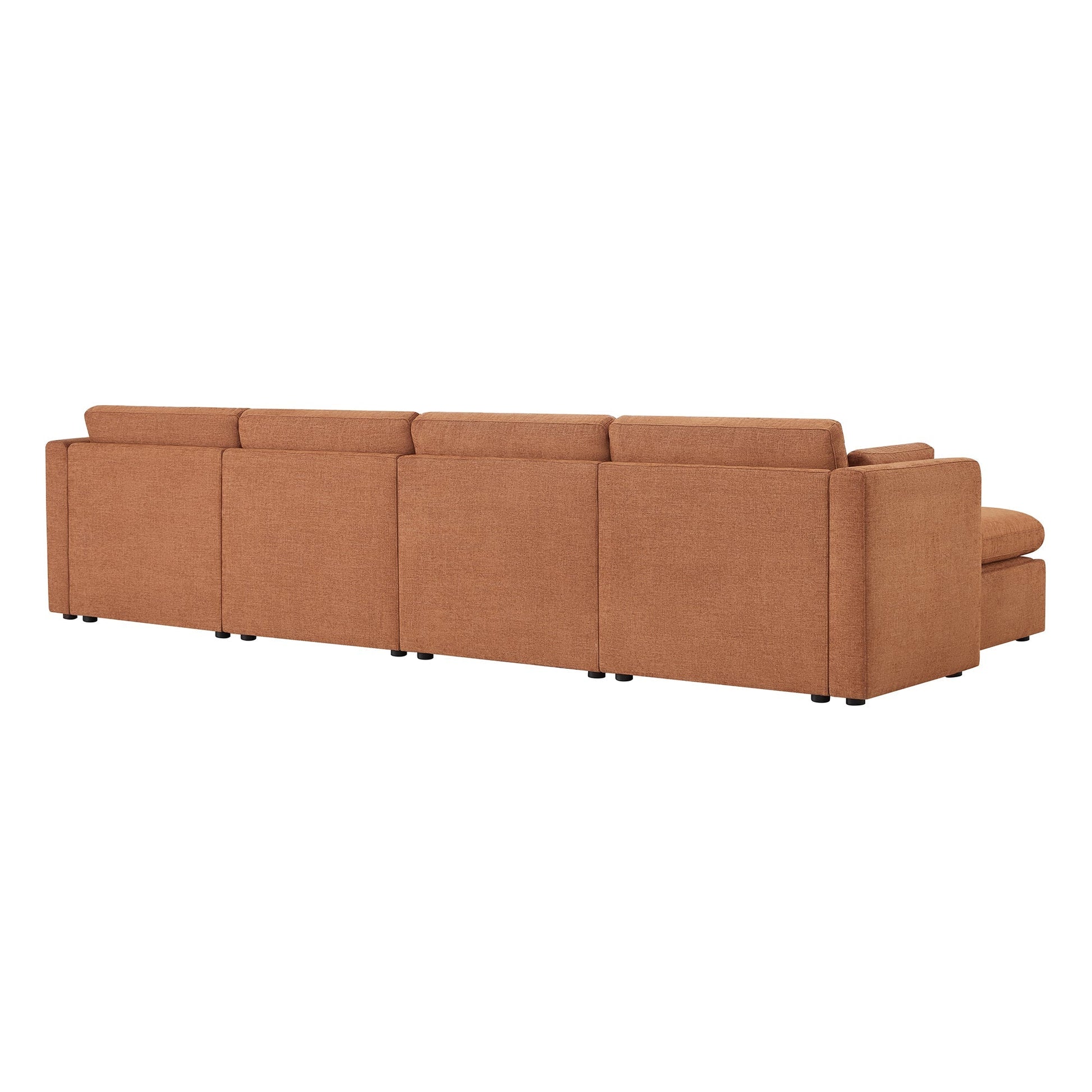 CHITA LIVING-Delaney 6-Piece Modular Sectional (146'')-Sofas-Fabric-Terracotta-