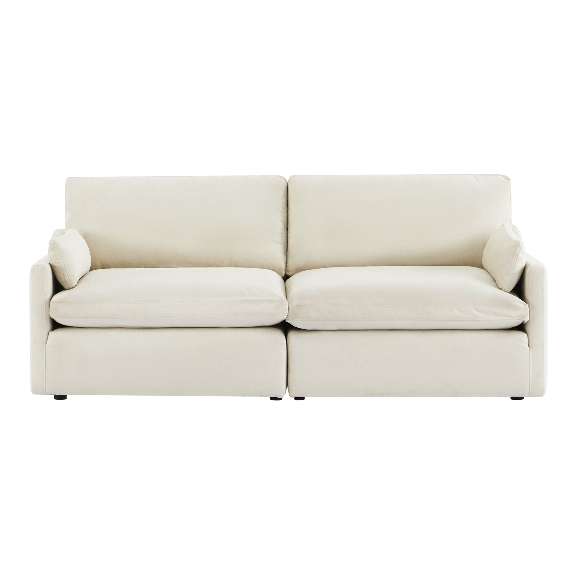 Kenna 2 Seat Modular Sofa in off-white, modern design, soft fabric, and comfortable seating.