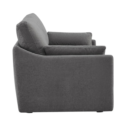 Kenna 2 Seat Modular Sofa in gray. Modern, comfortable seating with soft, reversible cushions, and high-quality fabric.
