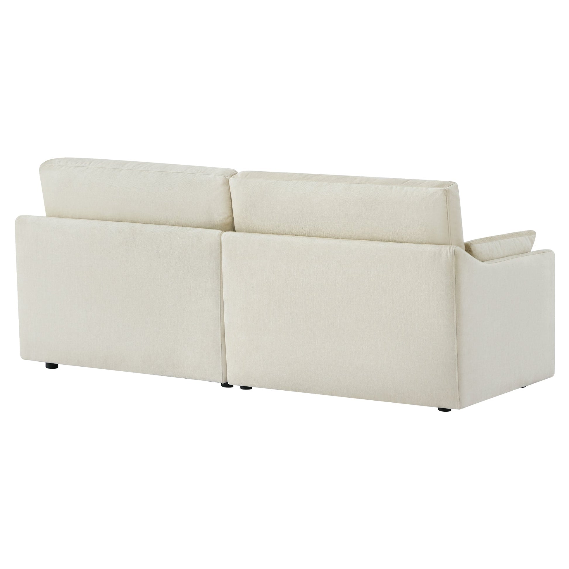 Kenna 2 Seat Modular Sofa in off-white, back view, showing fabric, cushions, and structure.