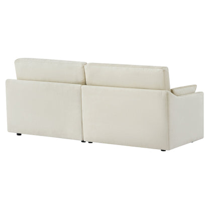 Kenna 2 Seat Modular Sofa in off-white, back view, showing fabric, cushions, and structure.