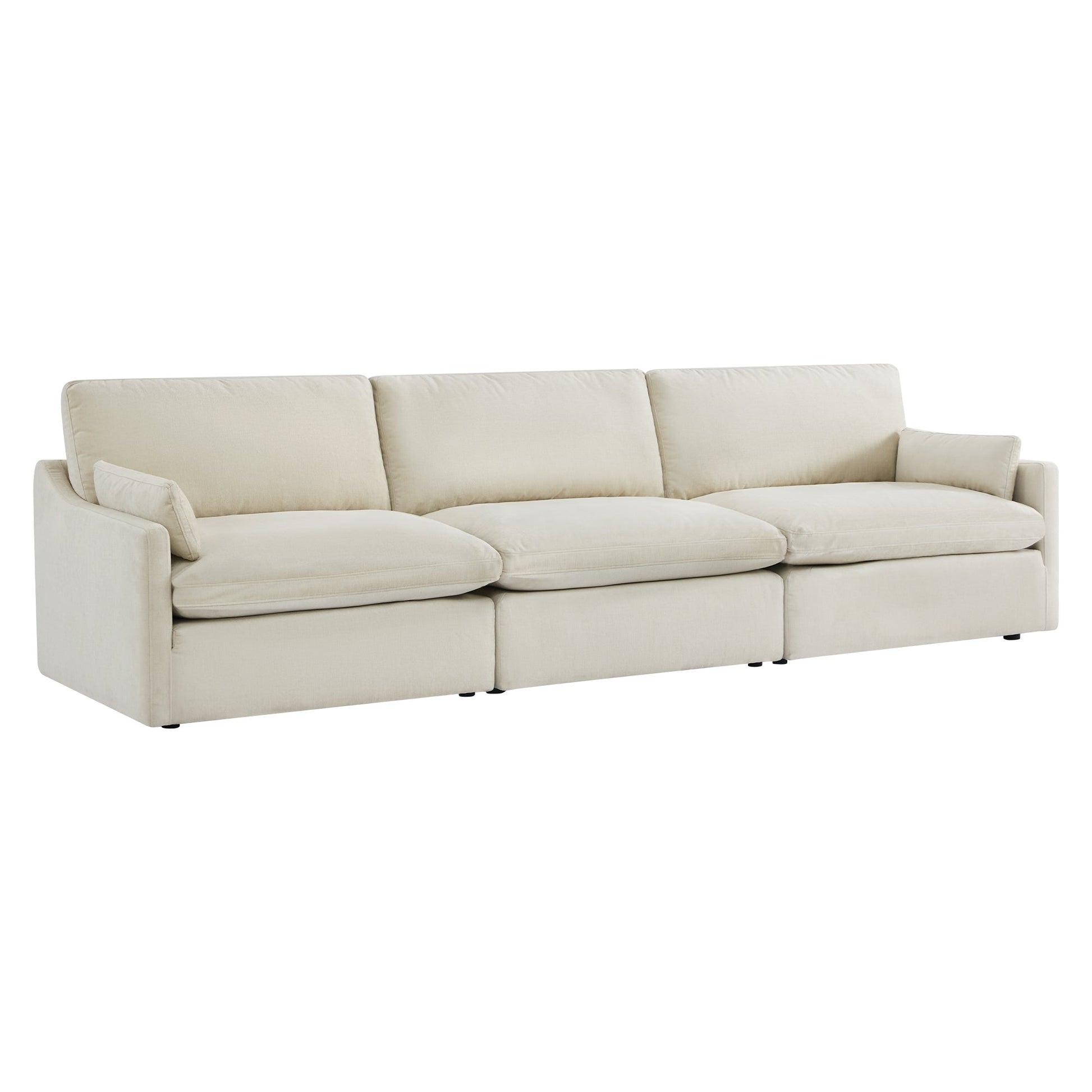 Beige Kenna 3-Seat Modular Sofa, extra deep seat, and modern style