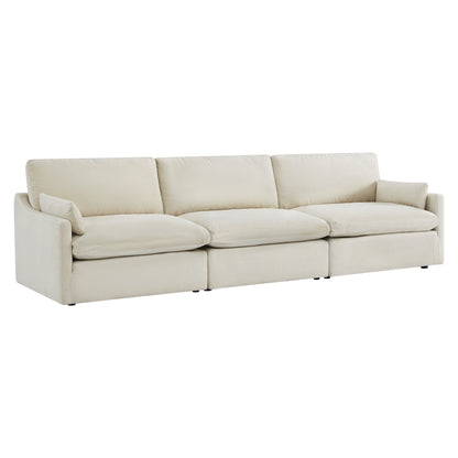 Beige Kenna 3-Seat Modular Sofa, extra deep seat, and modern style