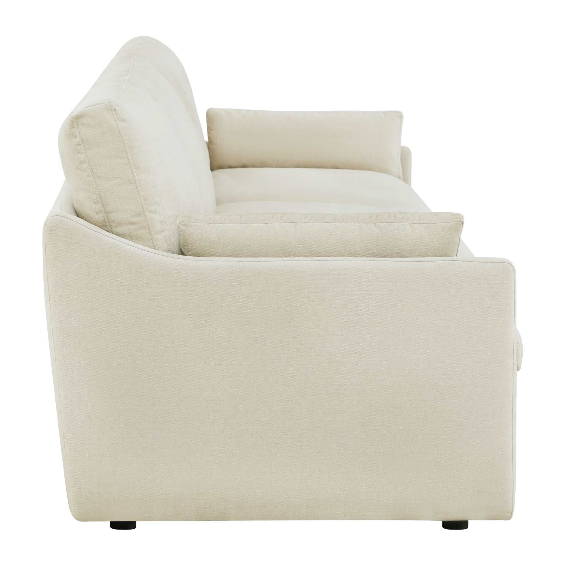 Kenna 3-Seat Modular Sofa in beige fabric, modern design, extra deep seating