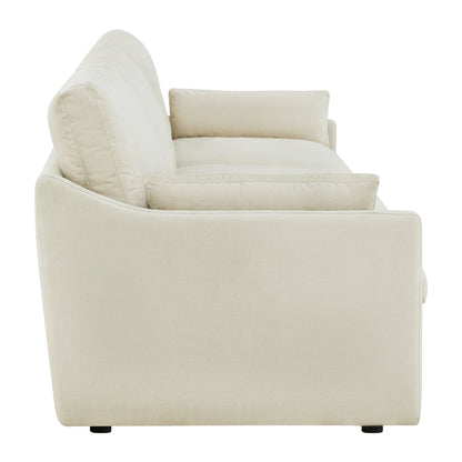 Kenna 3-Seat Modular Sofa in beige fabric, modern design, extra deep seating