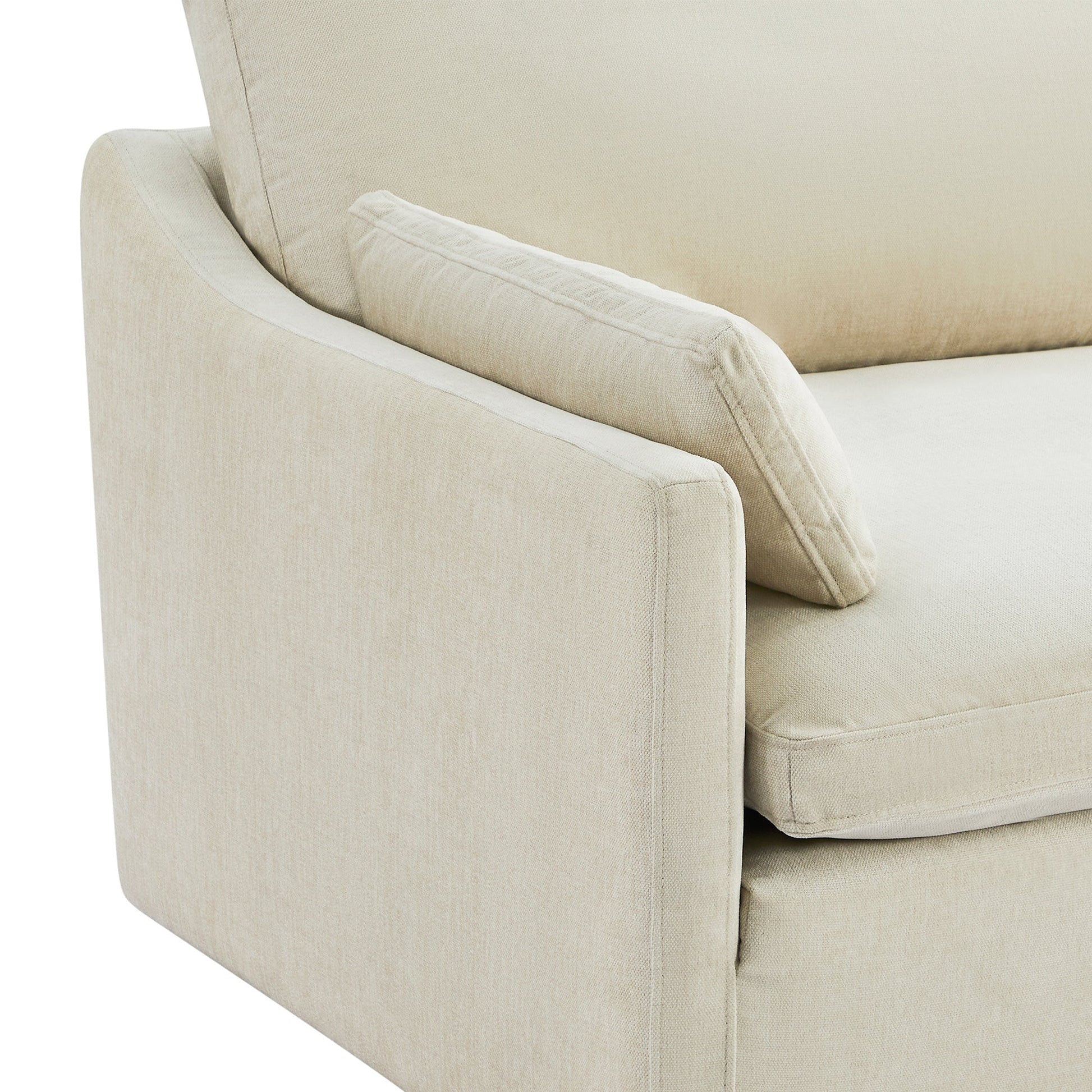 CHITA LIVING-Kenna Modular 4-Piece Sofa-Chaise Sectional (131")-Sofas-Fabric-Cream-