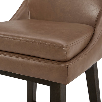Lissa Swivel Bar & Counter Stool with plush leather seat and sturdy wooden frame - CHITA Living
