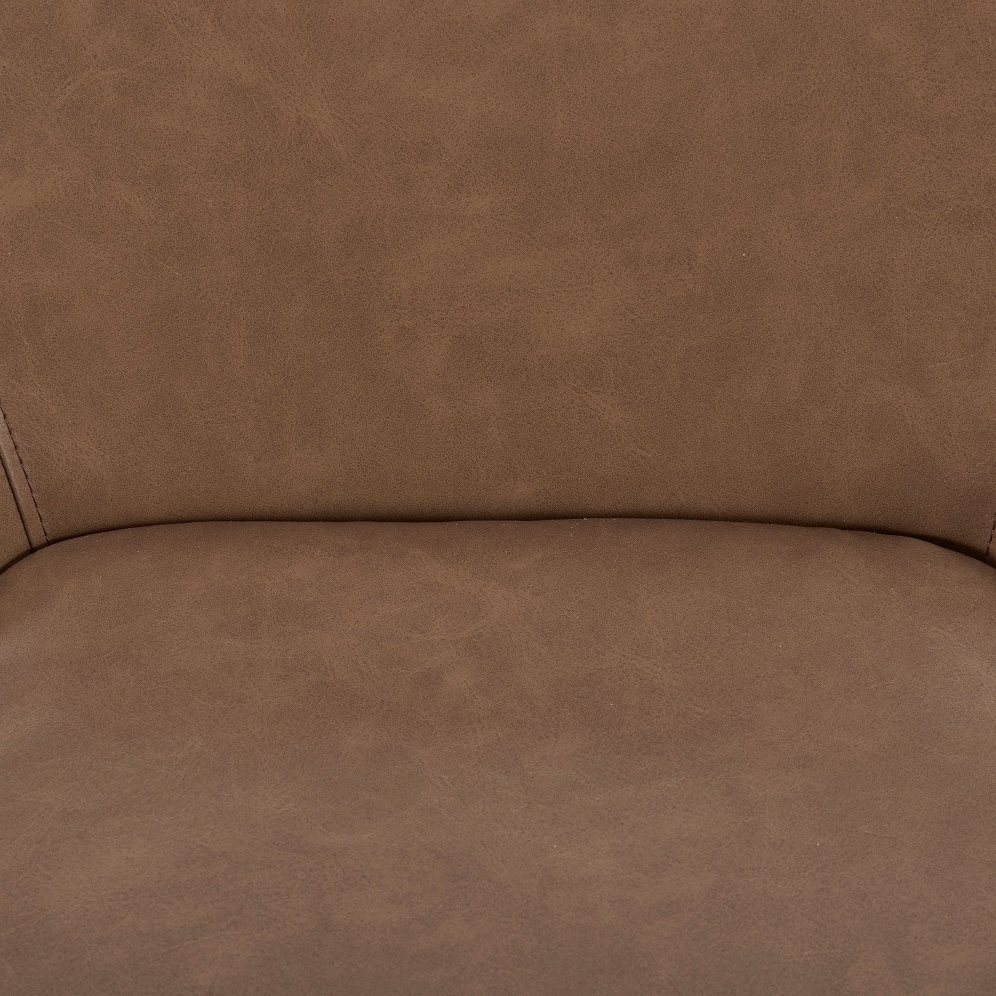 Close-up of Lissa Swivel Bar & Counter Stool plush brown leather seat - CHITA Living
